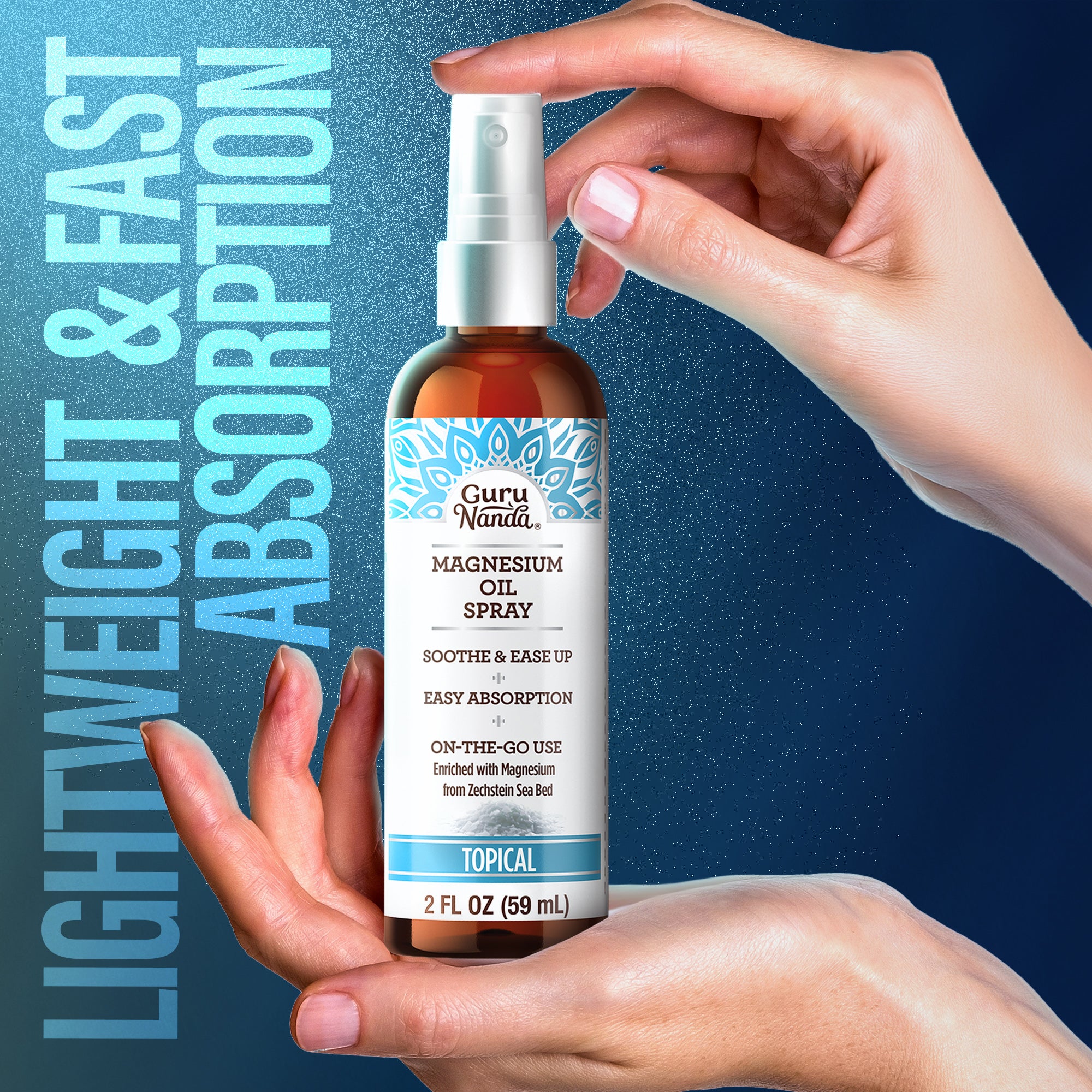 Magnesium Oil Spray for Muscle Relief and Pain Soothing - Fast Absorbing - 2 oz