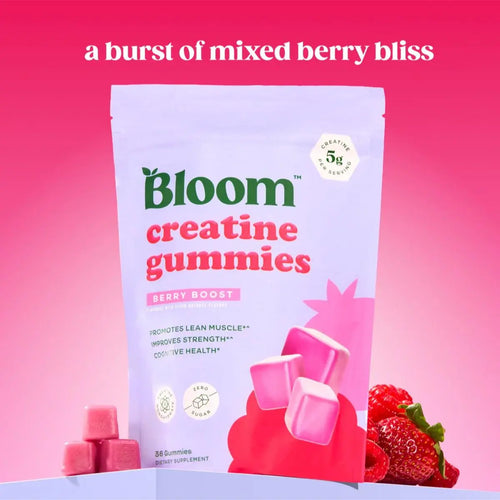 Bloom Nutrition Creatine Gummies - Energy, Cognitive Health & Post-Workout Muscle Recovery Promotes & Muscle Improves - Creatine for Women