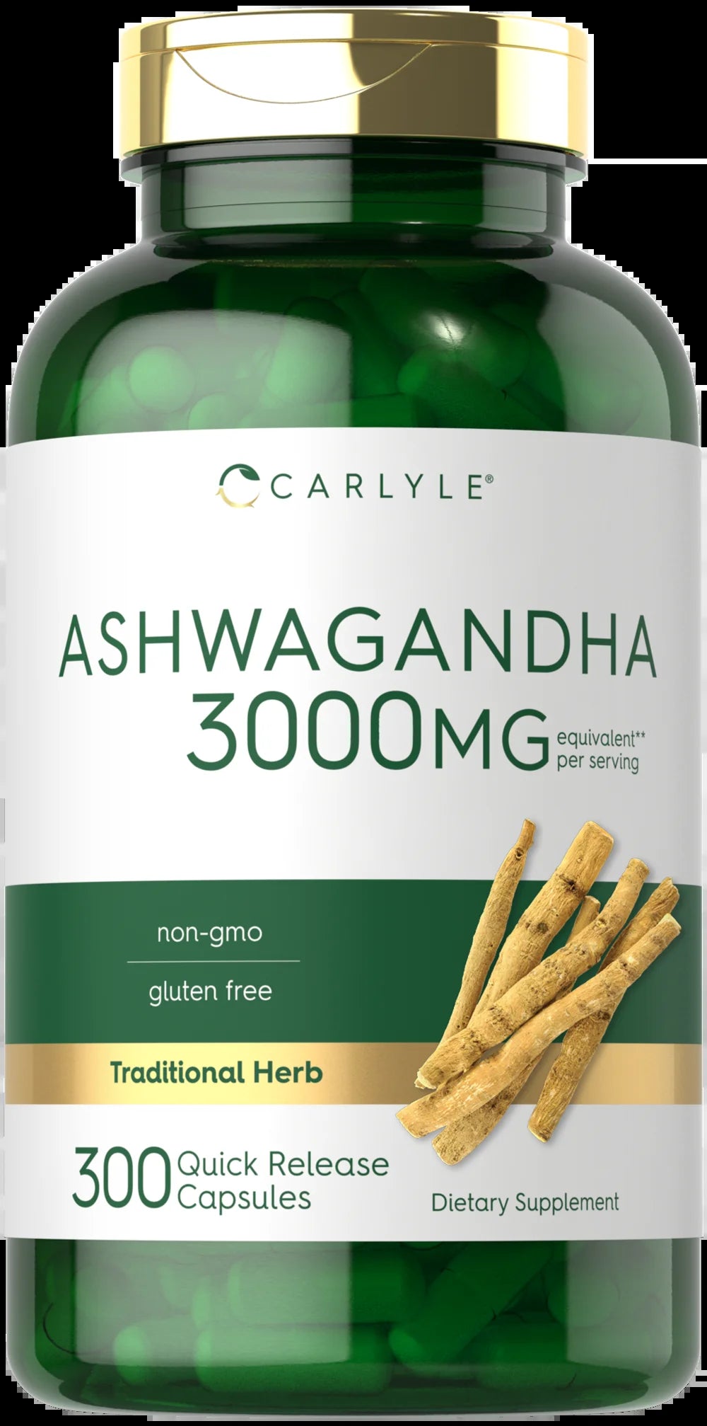 Ashwagandha 3000mg Supplement | 300 Capsules | Non-GMO, Gluten-Free
