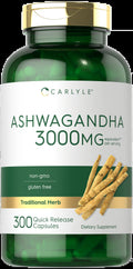 Ashwagandha 3000mg Supplement | 300 Capsules | Non-GMO, Gluten-Free