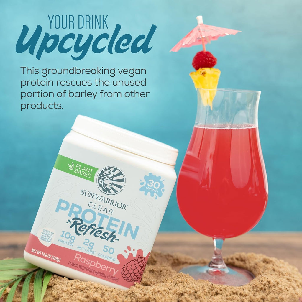 Plant-Based Clear Protein Powder and Hydration Supplement, Vegan Raspberry Flavor, 10G Protein per Serving, 420G Tub (30 Servings)