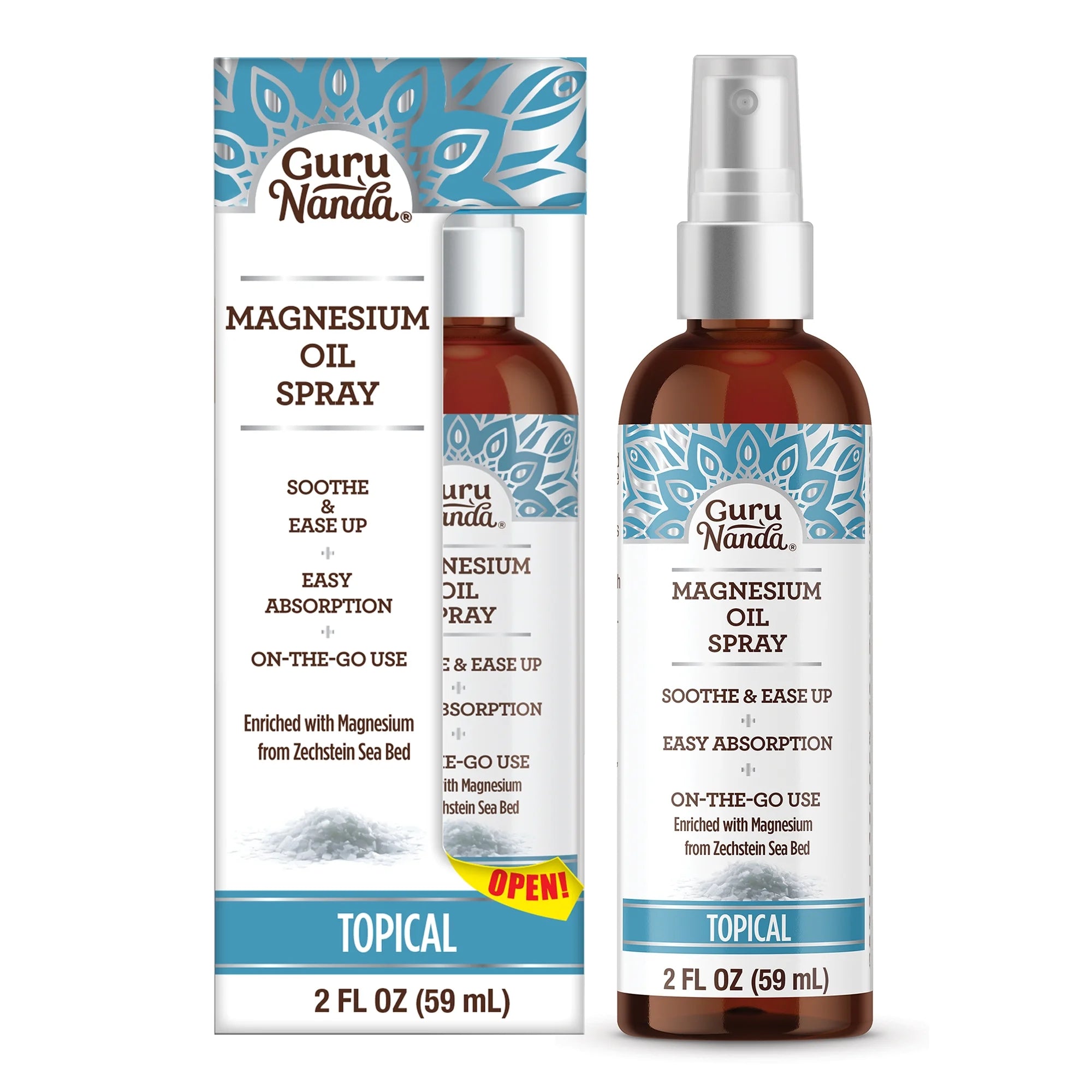 Magnesium Oil Spray for Muscle Relief and Pain Soothing - Fast Absorbing - 2 oz