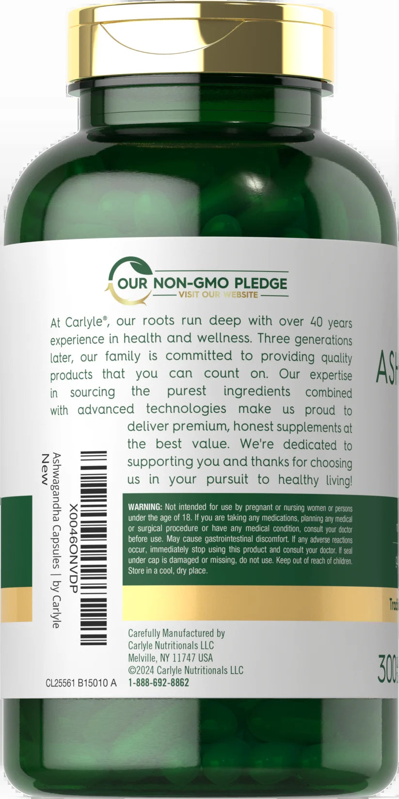 Ashwagandha 3000mg Supplement | 300 Capsules | Non-GMO, Gluten-Free